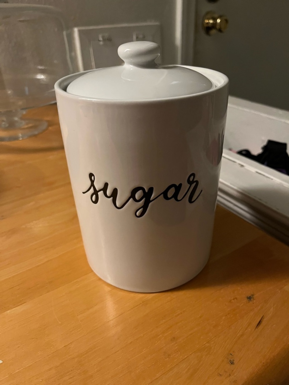 Threshold White Stoneware Canister with Lid - Sugar Container